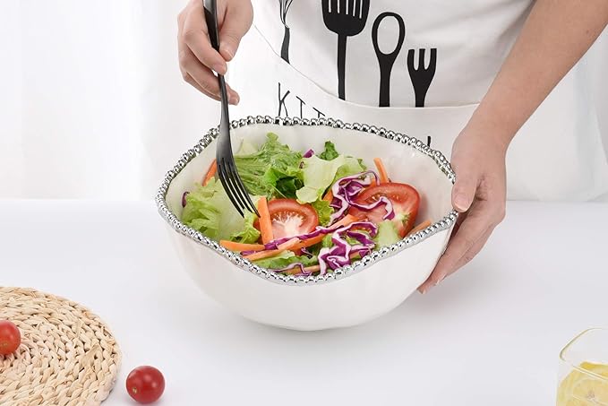 Salerno Porcelain Large Salad Bowl
