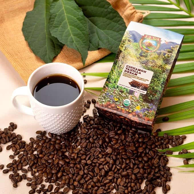 Low Acid Organic Coffee ??Whole Bean, Mold-Free & Stomach Friendly by Java Planet, Cinnamon and