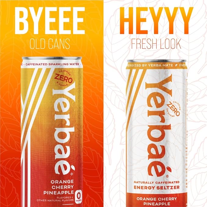 Yerbaé Energy Seltzer - Orange Cherry Pineapple No Sugar/Calories/Carbs. Energized by Yerba Mate