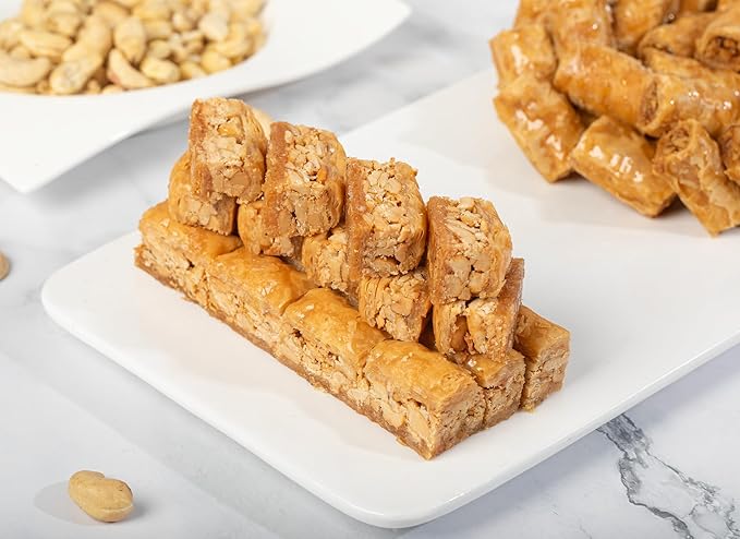 Snacklava Cashew Baklava Bites - 20 Pack (3 Pieces per Pack) - No Artificial Ingredients, Colors or