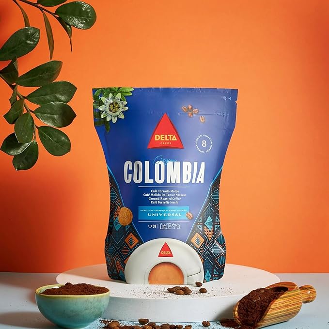 Delta Colômbia Ground Coffee, Smooth and Delicious Medium Roast Coffee, Espresso Machine