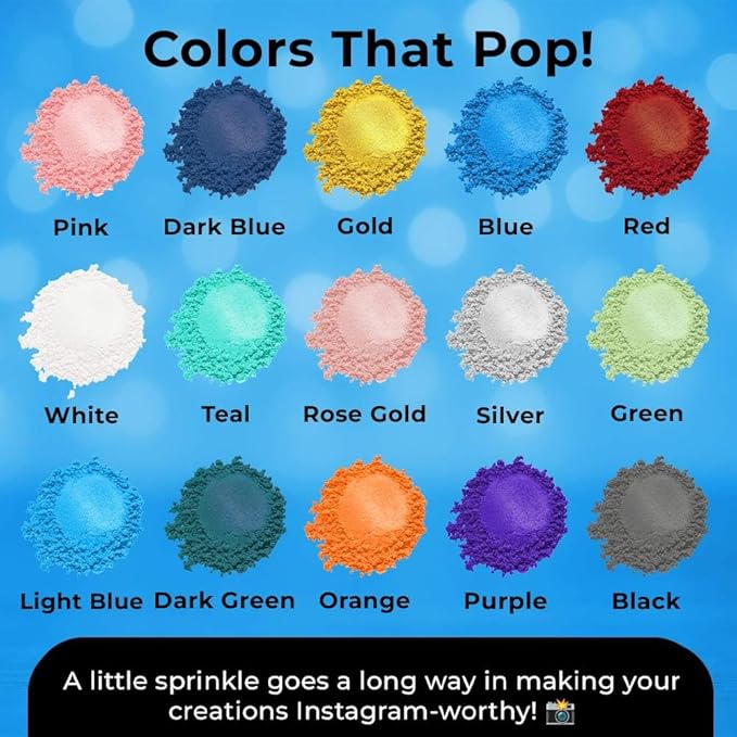 Bulk (20g) Blue Luster Dust Edible Glitter for Cocktails | Premium Edible Blue Luster Dust for Cake