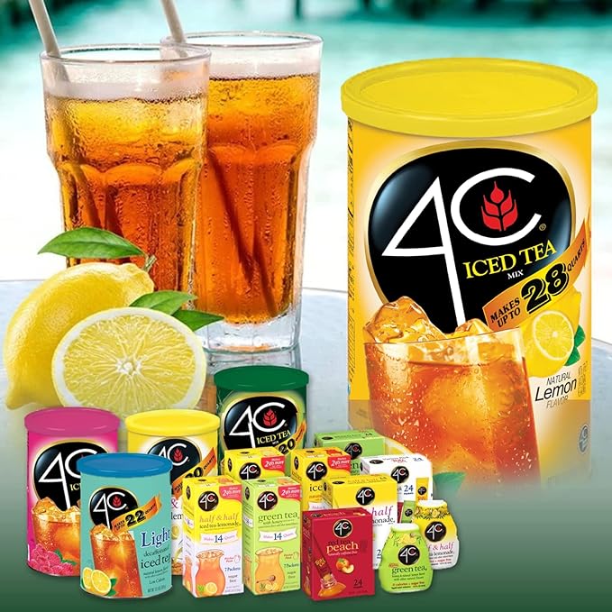 4C Powder Drink Stix, Half & Half 450 Count, Bulk Buy, Singles Stix, On the Go, Refreshing Water
