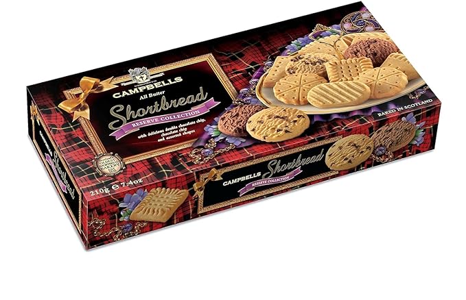 Campbells Shortbread Reserve Collection Carton 7.4 Oz (Pack of 3) - Scottish All-Butter Shortbread