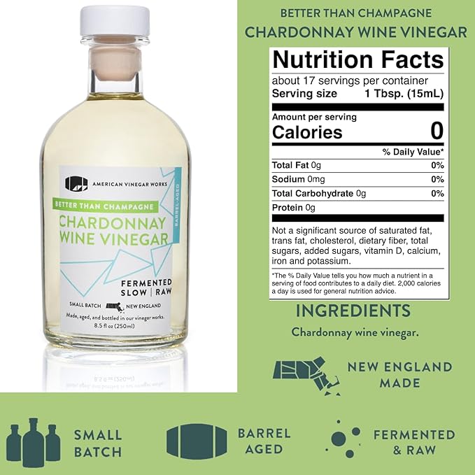 American Vinegar Works - Essential Kitchen Vinegars & Extra Virgin Olive Oil Gift Set - Includes