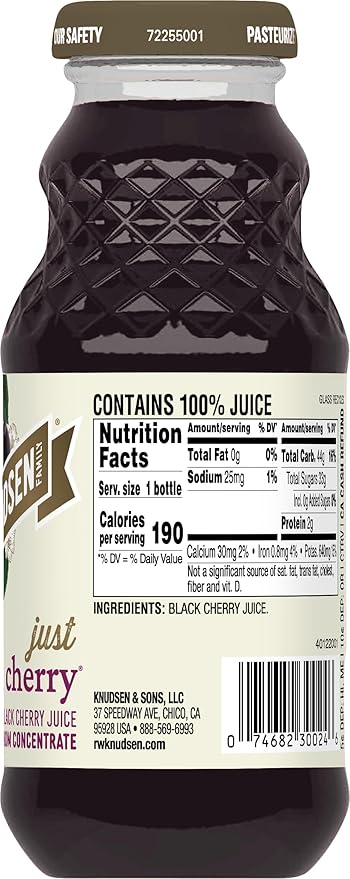 R.W. Knudsen Just Black Cherry Juice, 8 fl oz (12 Pack)