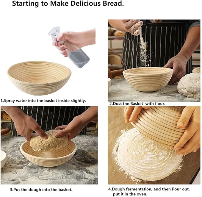 5 inches Round Banneton Basket for Bread Proofing, Dough Proofing Bowls with Removable Liner, Good