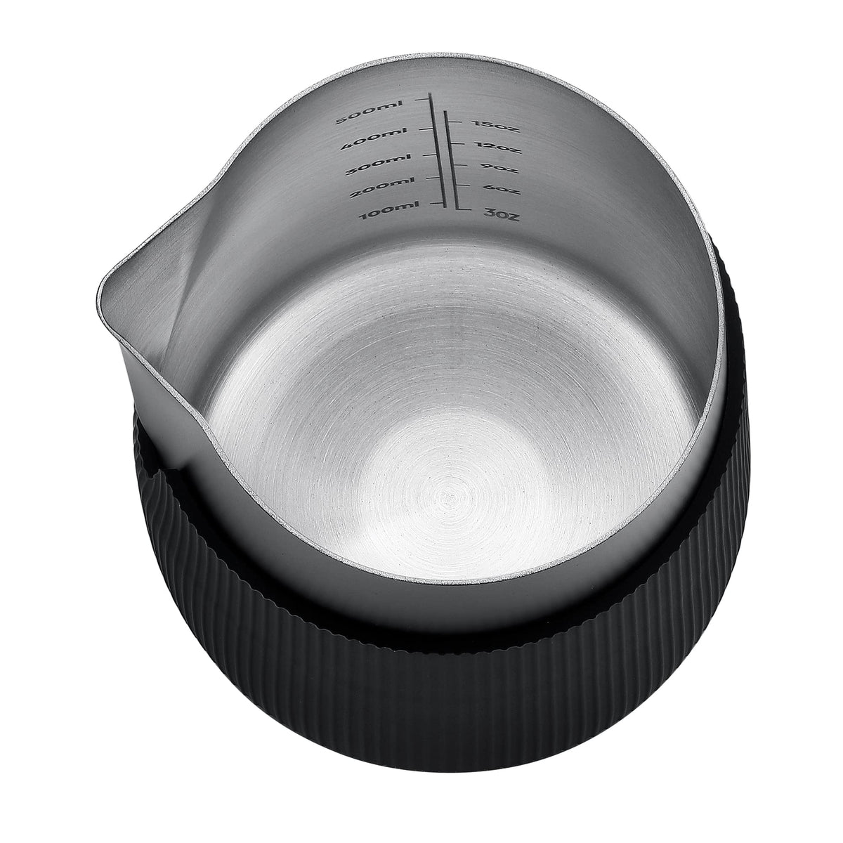 Normcore Handleless Milk Pitcher - Espresso Steaming Pitcher with Round Spout - 18/8 Stainless