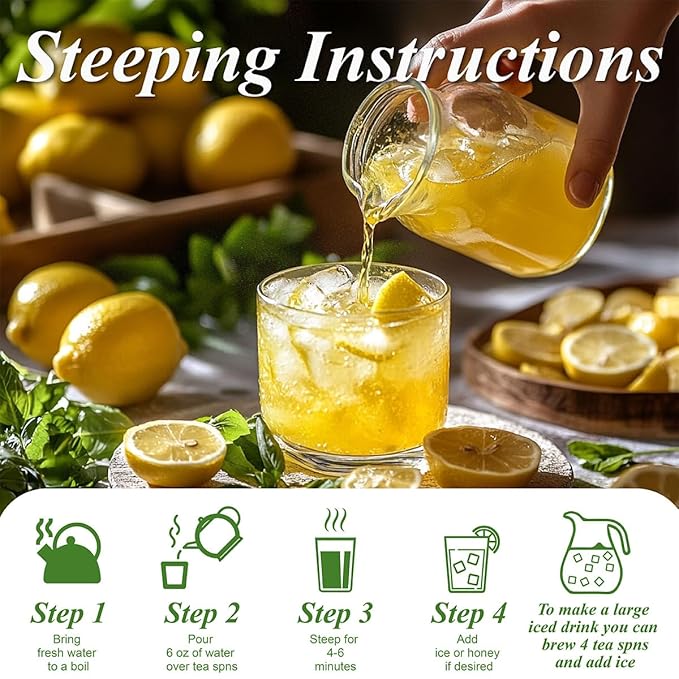 WT WEETEE Lemon Balm Tea Bags, 100 Count Pure Lemon Balm Leaves, Honey Scented with a Delicate