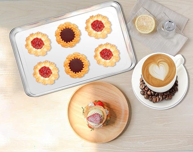Baking Sheet, Yododo Stainless Steel Baking Pans Tray Cookie Sheet Toaster Oven Tray Pan Cookie