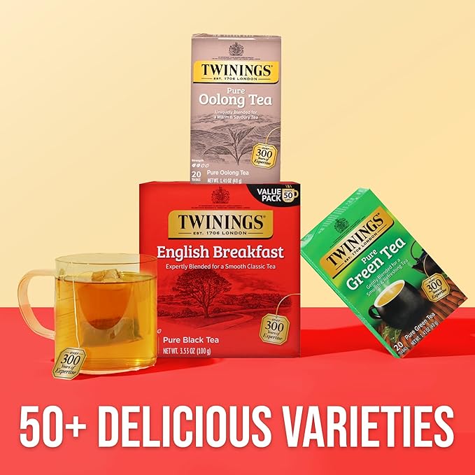 Twinings Pure Oolong Tea Individually Wrapped Bags, 20 Count (Pack of 1), Warm, Nutty Flavor &