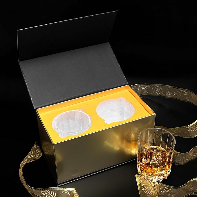 KANARS Old Fashioned Whiskey Glasses Set of 2-10 Oz Crystal Rocks Glasses for Bourbon Cocktail
