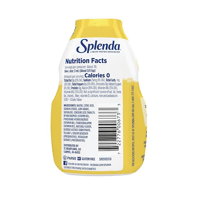 SPLENDA Liquid Water Enhancer Drops, Sugar Free, Zero Calorie, Natural Flavor, Concentrated Drink