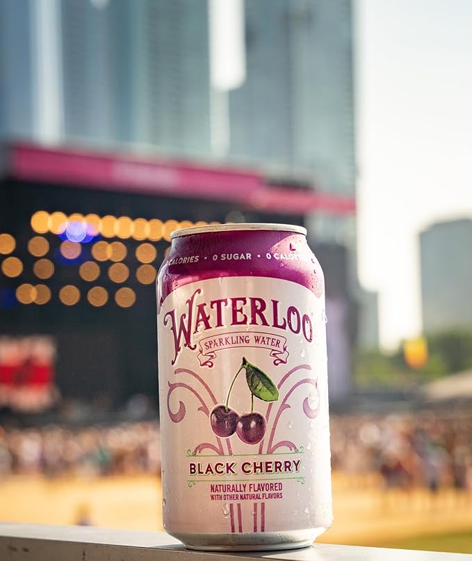 Waterloo Sparkling Water, Black Cherry Naturally Flavored, 12 Fl Oz Cans (Pack of 12) – Zero