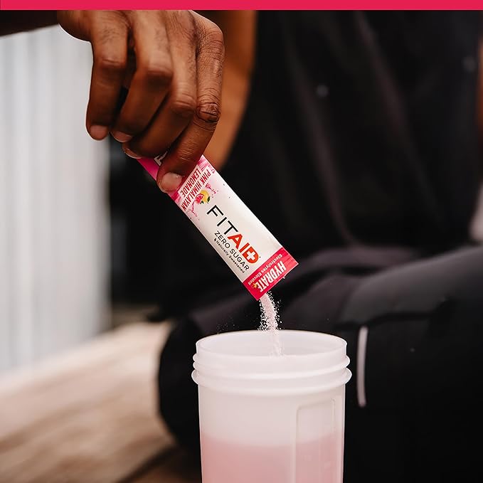 FITAID Hydrate Clean Electrolyte Mix, Zero Sugar, Balanced Electrolyte Ratios: 600mg Sodium, 500mg