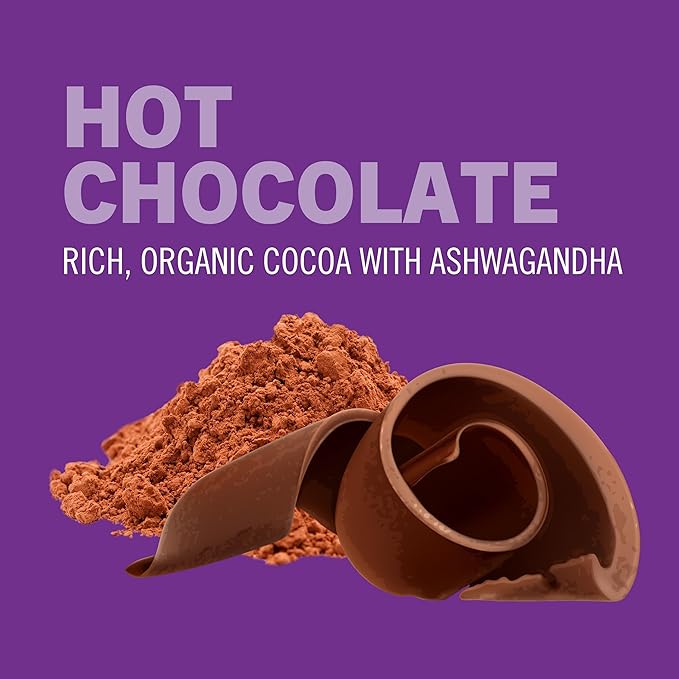 OM MUSHROOM SUPERFOOD Hot Chocolate Blend Mushroom Powder, Single Serve, 10 Count, Dutch Cocoa, 2g