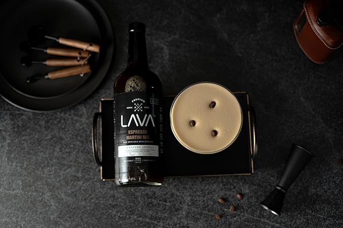 LAVA Premium Espresso Martini Mix, Cold Brew Espresso, 65mg Caffeine Per Serv., No Artificial