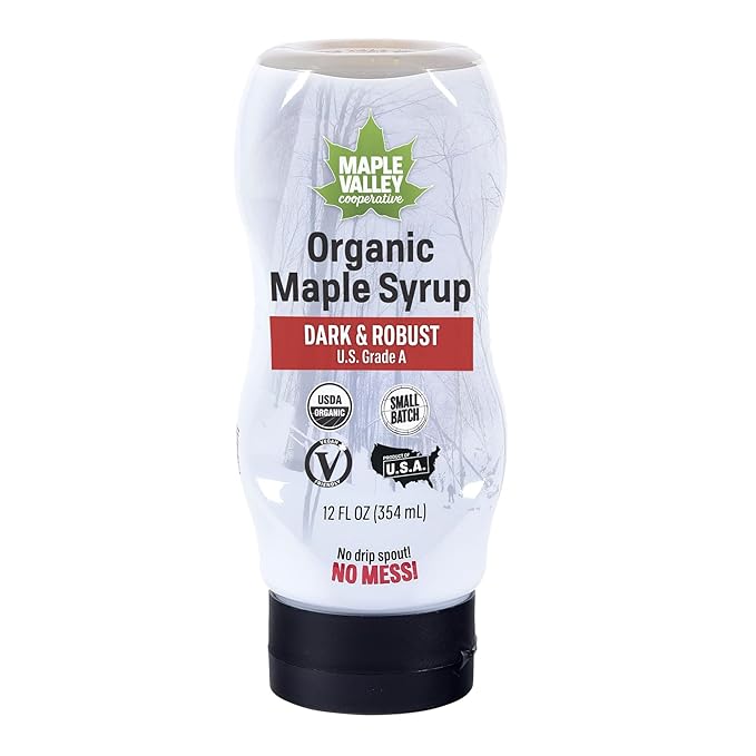 Maple Valley Organic Pure Maple Syrup, Dark & Robust Better Than Pancake Syrup, Use for Coffee or