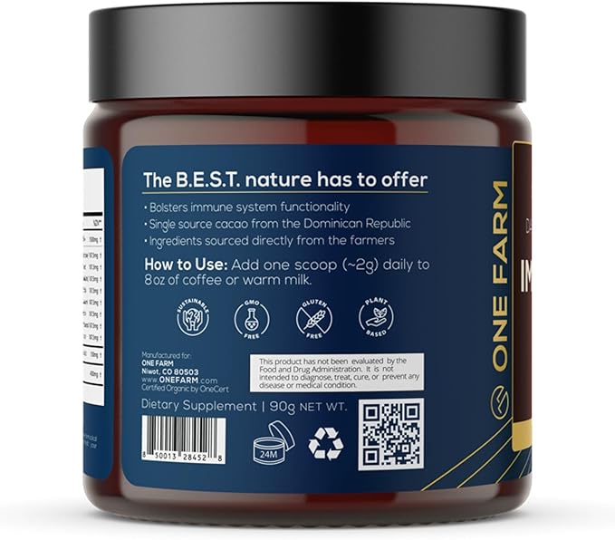Organic 8 Mushroom Immunity Powder, Non-GMO - Turkey Tail, Chaga, Cordyceps, Shiitake, Reishi