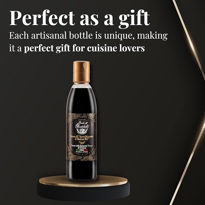 Aged Balsamic Glaze 8.45 fl.oz. (250ml), High Density Balsamic Vinegar Glaze Drizzle, Cream with