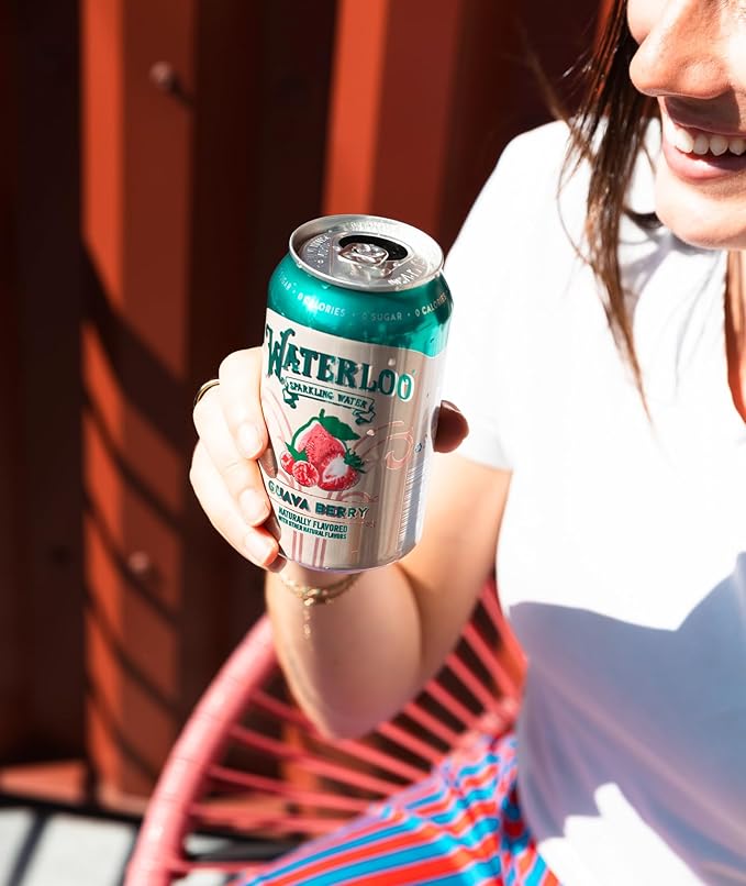 Waterloo Sparkling Water, Guava Berry Naturally Flavored, 12 Fl Oz Cans (Pack of 12) – Zero