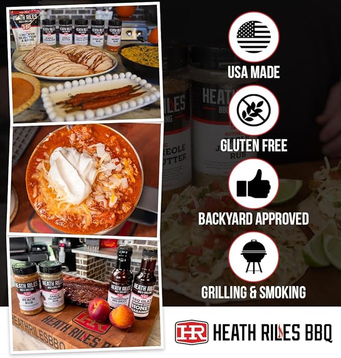 Heath Riles BBQ Rub - Buffalo Seasoning, Champion Pitmaster Recipe, Legendary Rubs For Smoking &