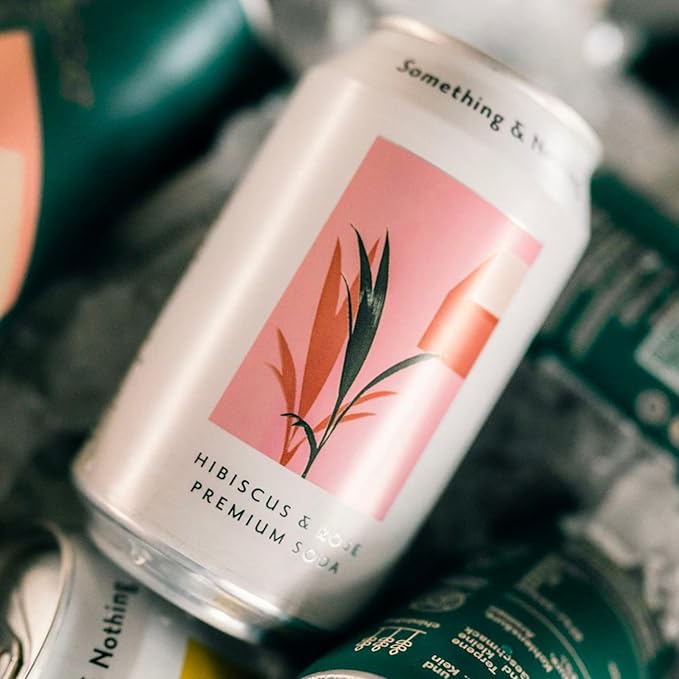 Something & Nothing Hibiscus & Rose Flavoured Sparkling Water | Lightly Carbonated, Full Flavoured