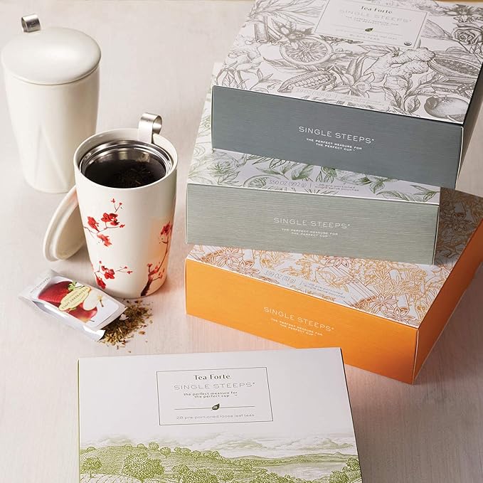 Tea Forte Herbal Tea Assortment Single Steeps Loose Leaf Premium Tea Gift Set Sampler, 28 Count, 2