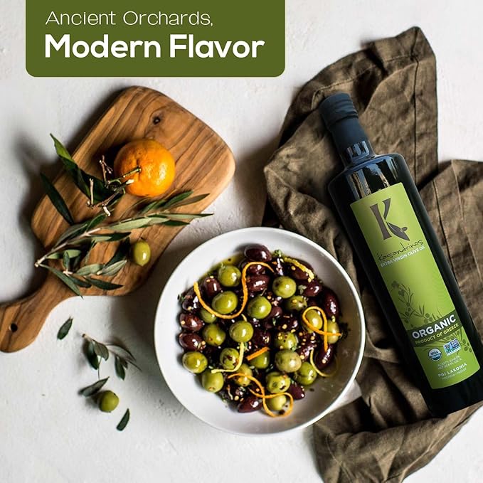 Kasandrinos Organic Olive Oil Extra Virgin, Polyphenol Rich Greek Olive Oil, 100% Organic First