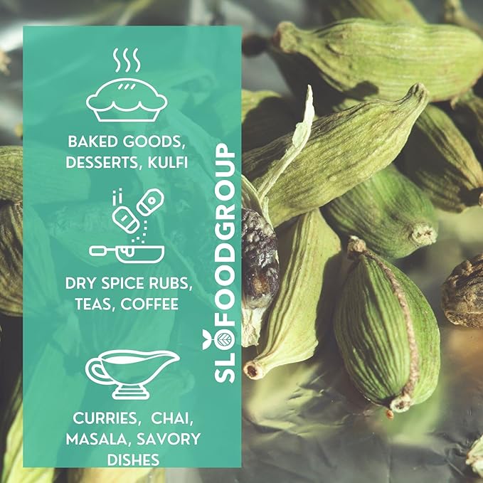 Slofoodgroup Green Cardamom Pods -Natural Cardamom Spice- 16 Oz.