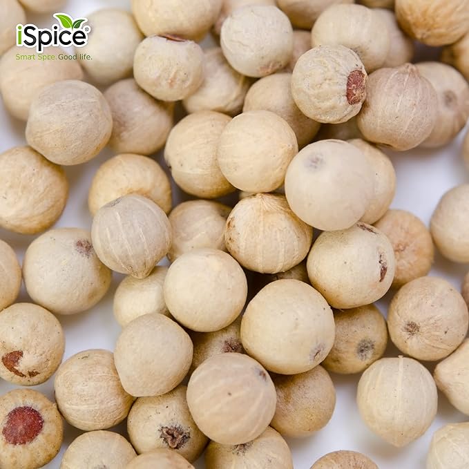 iSpice Whole White Peppers Spices and Seasonings for Cooking, 7.3Ounce White Peppercorns Seasoning