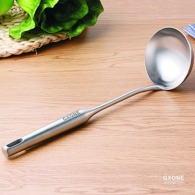 Soup Spoon Ladle,304 Stainless Steel Cooking Spoon Kitchen Tool For Wok With Hollow Handle