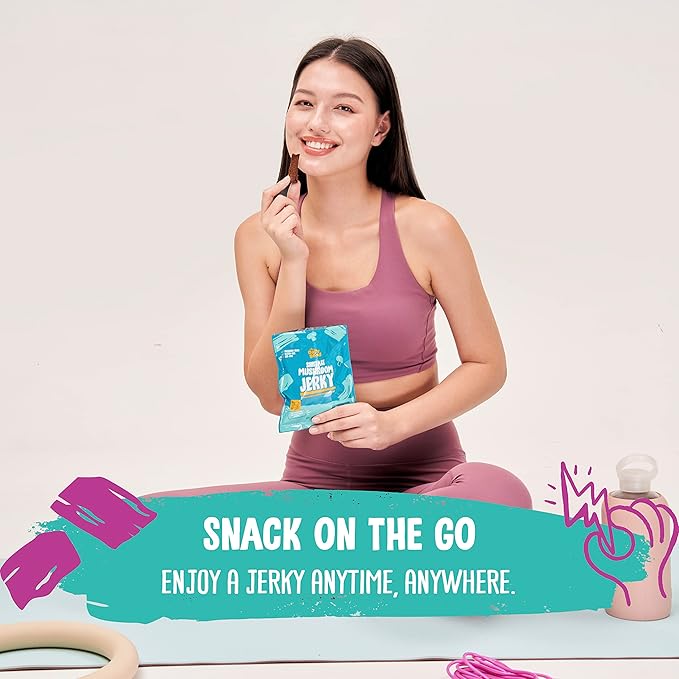 The Daily Good Mushroom Jerky - 3-Pack Snacks, Yummy High-Fiber Mushroom Snack, Meatless &