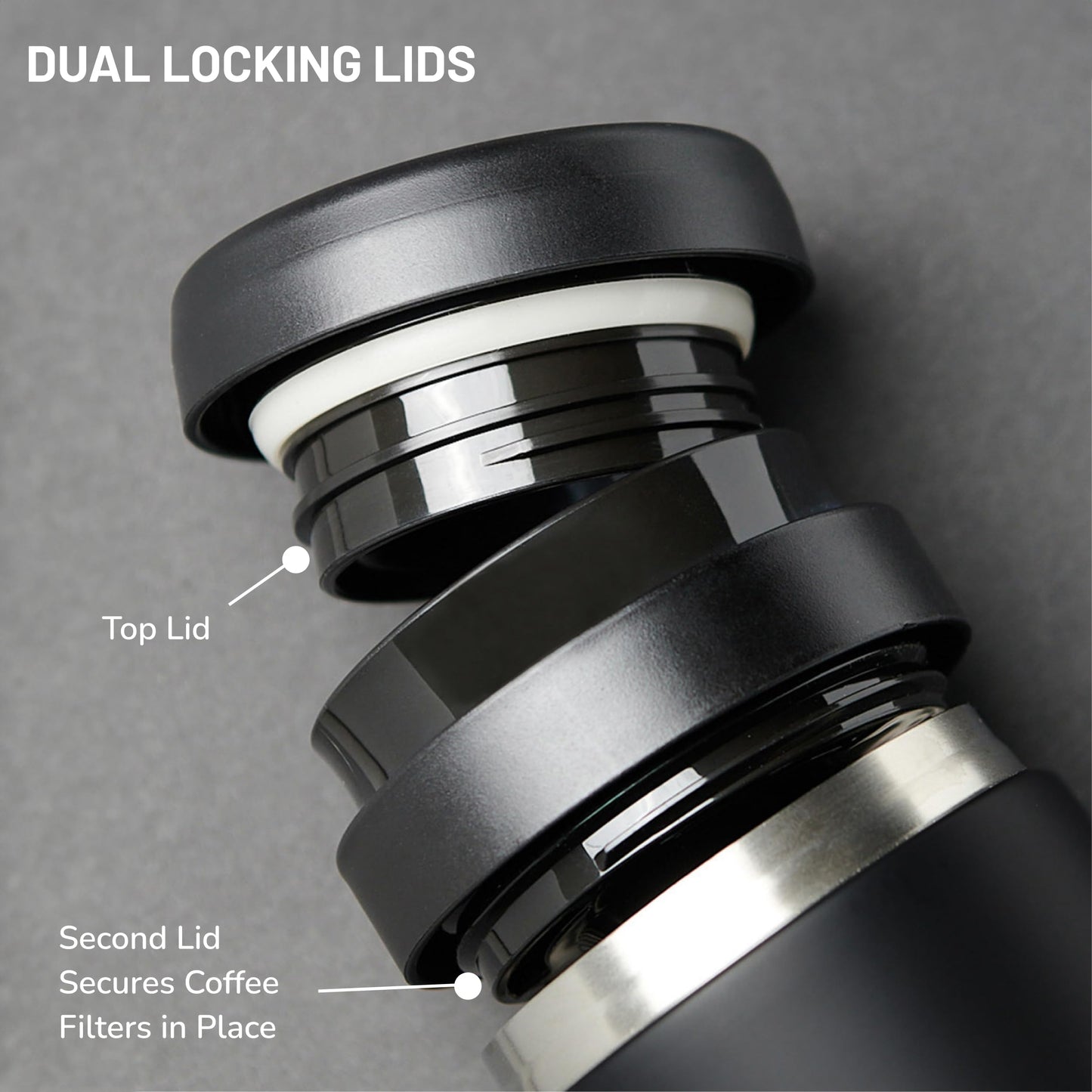 ESPRO Go P0 Ultralight French Press Coffee Maker for Travel, Vacuum Insulated Stainless Steel, 16