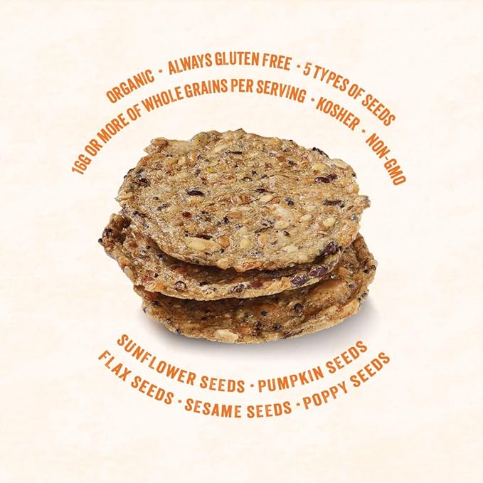 Mary's Gone Crackers Super Seed Crackers, Organic Plant Based Protein, Gluten Free, Everything