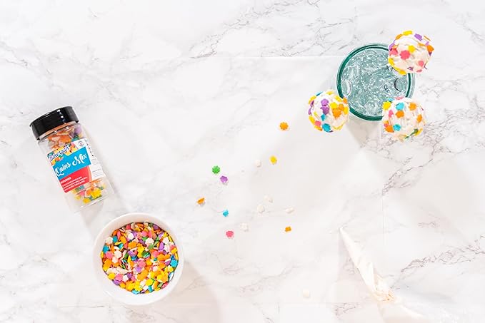 Bakerpan Spring Sprinkles for Cake Decorating - Flower Confetti Edible 4 Ounces - Edible Confetti