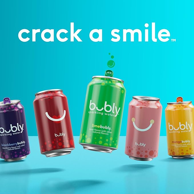 bubly Sparkling Water, Lime Yours 3 Flavor Variety Pack (Lime, Cherry, Blackberry), Zero Sugar &