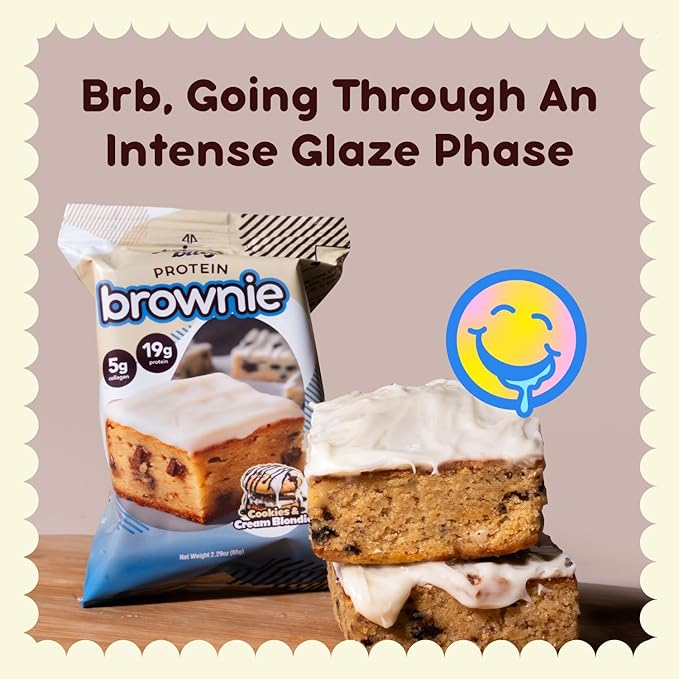 Prime Bites Protein Brownie, High Protein, Collagen Fortified Low Sugar Treat, Delicious Snack - 12