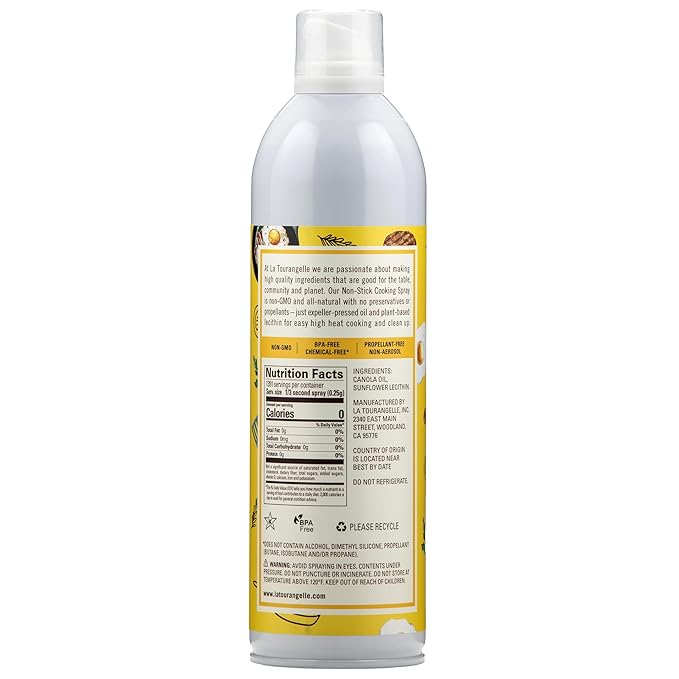 La Tourangelle, Non Stick Cooking Spray, Expeller Pressed Oil, Non Aerosol, For Neutral Flavor