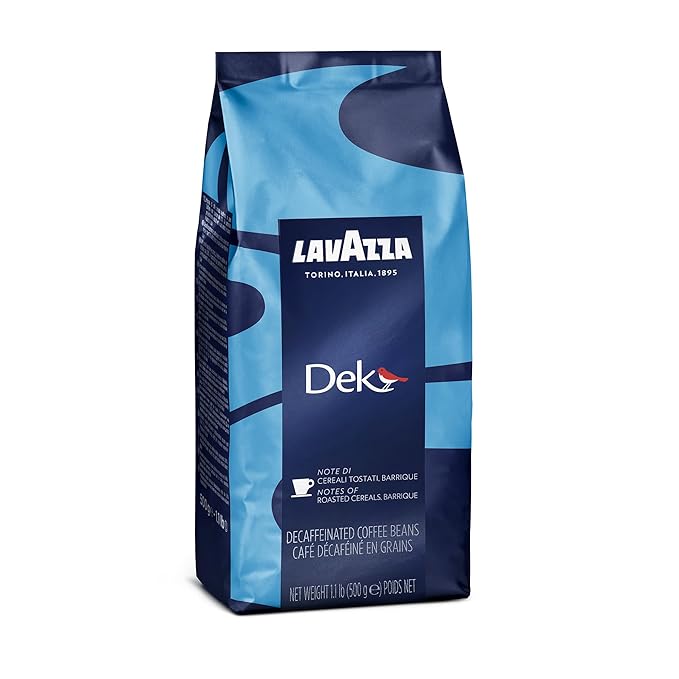 Lavazza DEK Whole Bean Coffee, Arabica and Robusta Blend, 1.1 lb Bag (Pack of 1)