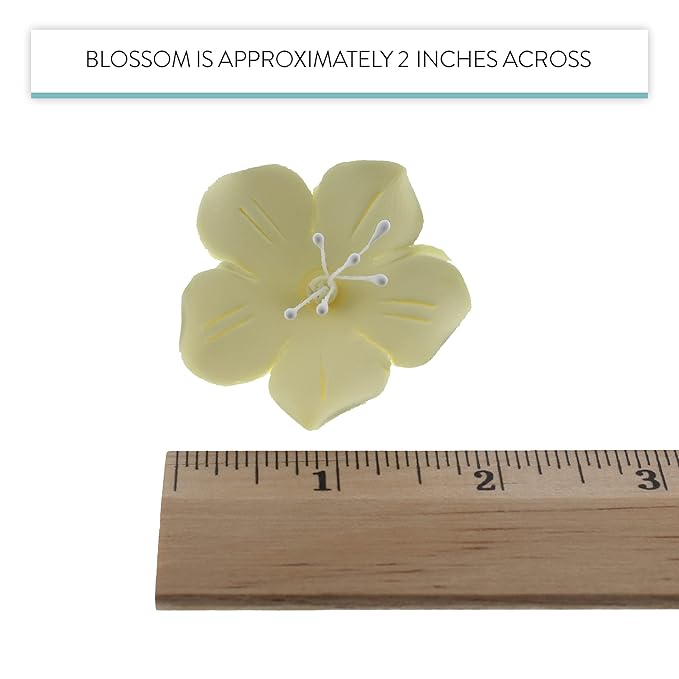 Global Sugar Art Fruit Blossom Sugar Cake Flowers, Yellow, Large, 18 Count by Chef Alan Tetreault