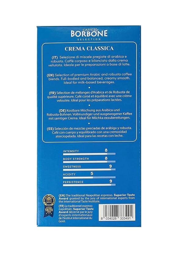 CAFFÈ BORBONE Ground Coffee - 8.8 oz Freshly Roasted Miscela Nobile (Blu) Blend for Espresso