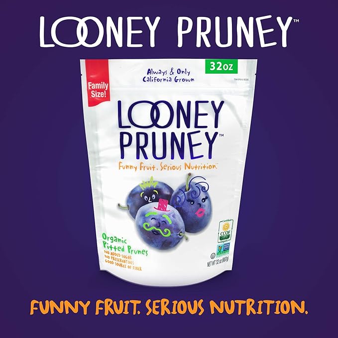 Looney Pruney Organic Pitted Dried Prunes for the Entire Family | Always California-Grown | Kosher