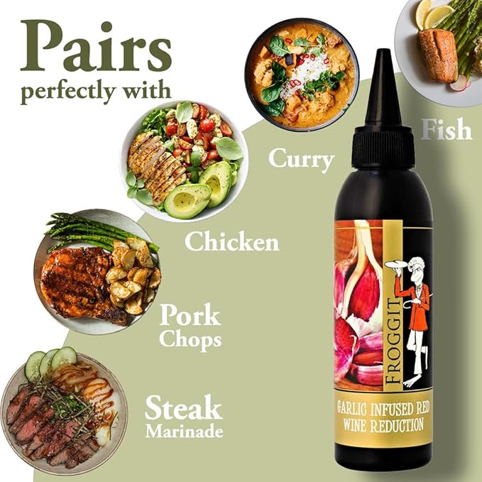 Castillo de Pinar Garlic Infused Red Wine Vinegar Reduction 150ml by Froggit Non GMO