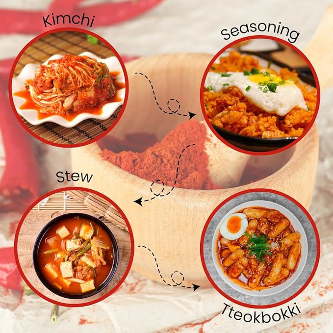 Asiatic Dishes Gochugaru Korean Red Pepper Flakes ??6.34oz Bottle of Sun-Dried Chili Powder for