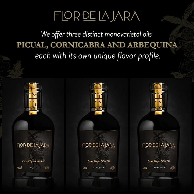 FLOR DE LA JARA Premium Extra Virgin Olive Oil from Spain, First Cold Pressed, Polyphenol-Rich