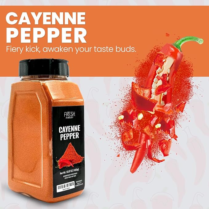 Fresh Finest Cayenne Pepper Powder 15.87 oz Bold Flavor all Natural Red Pepper Spice 50,000 SHU