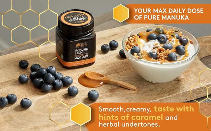 Nature’s Gold Raw Manuka Honey, MGO 829+ | Authentic MGO, Australian Honey, Non-GMO, 100% Pure