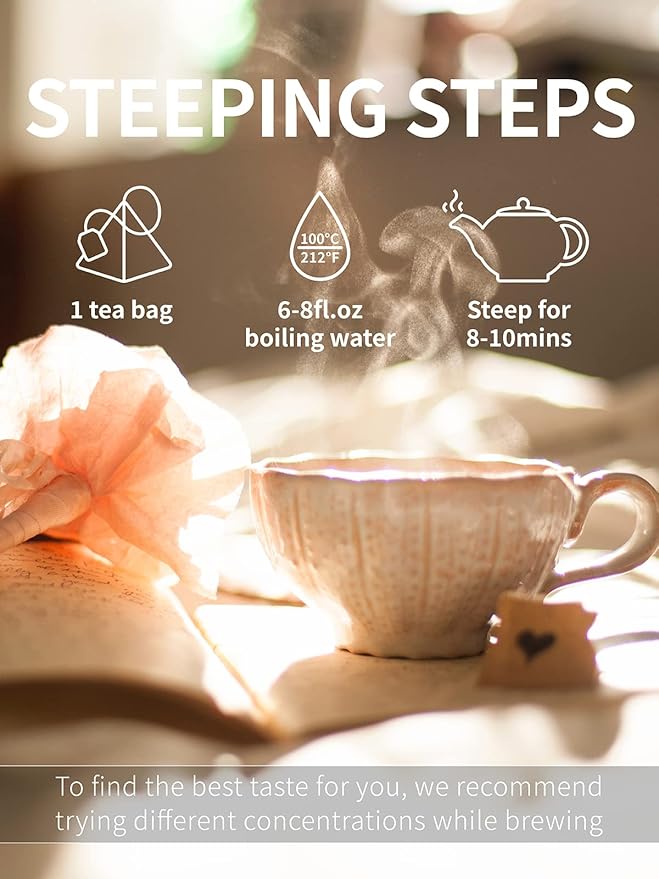 TeeLux Mullein Leaf Tea Bags, 3g/Bag, 60 Count, Natural Mullein Leaves, Caffeine Free