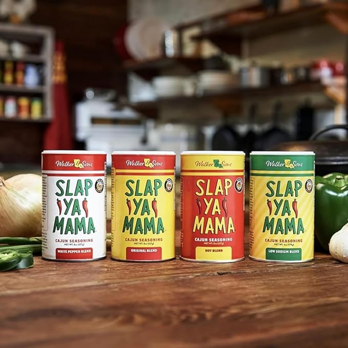 Slap Ya Mama Hot Blend Cajun Seasoning - 8 oz Can, Pack of 2, All Natural, No MSG, Kosher
